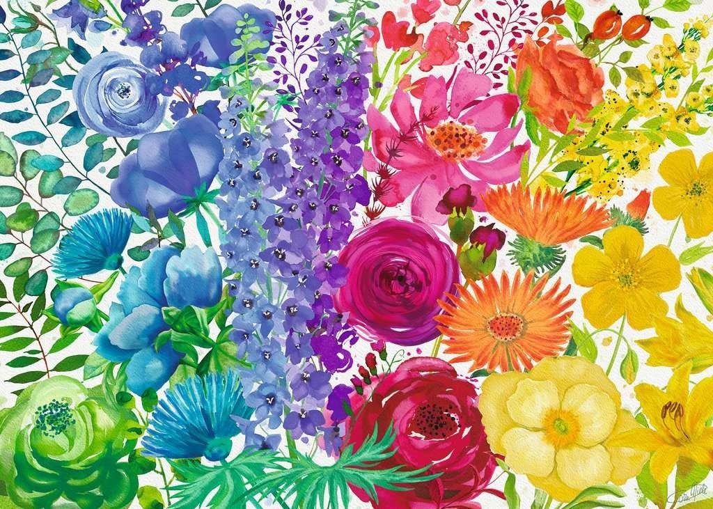 Puzzle 2D Gran Formato Flor Arcoiris 300 piezas